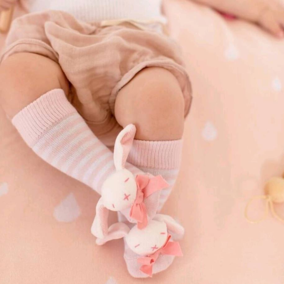 Maud n Lil: Καλτσάκια - Pink Rattle 6-12 μηνών