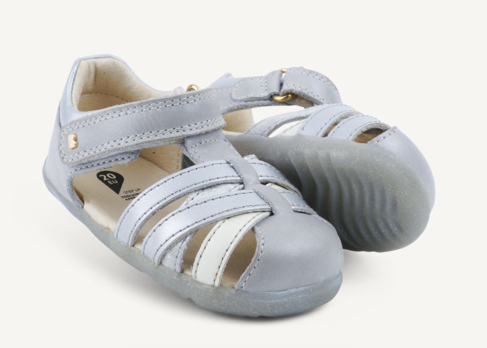 Bobux: Step up (No: 18-22) SU Cross Jump Silver Pearl + Silver