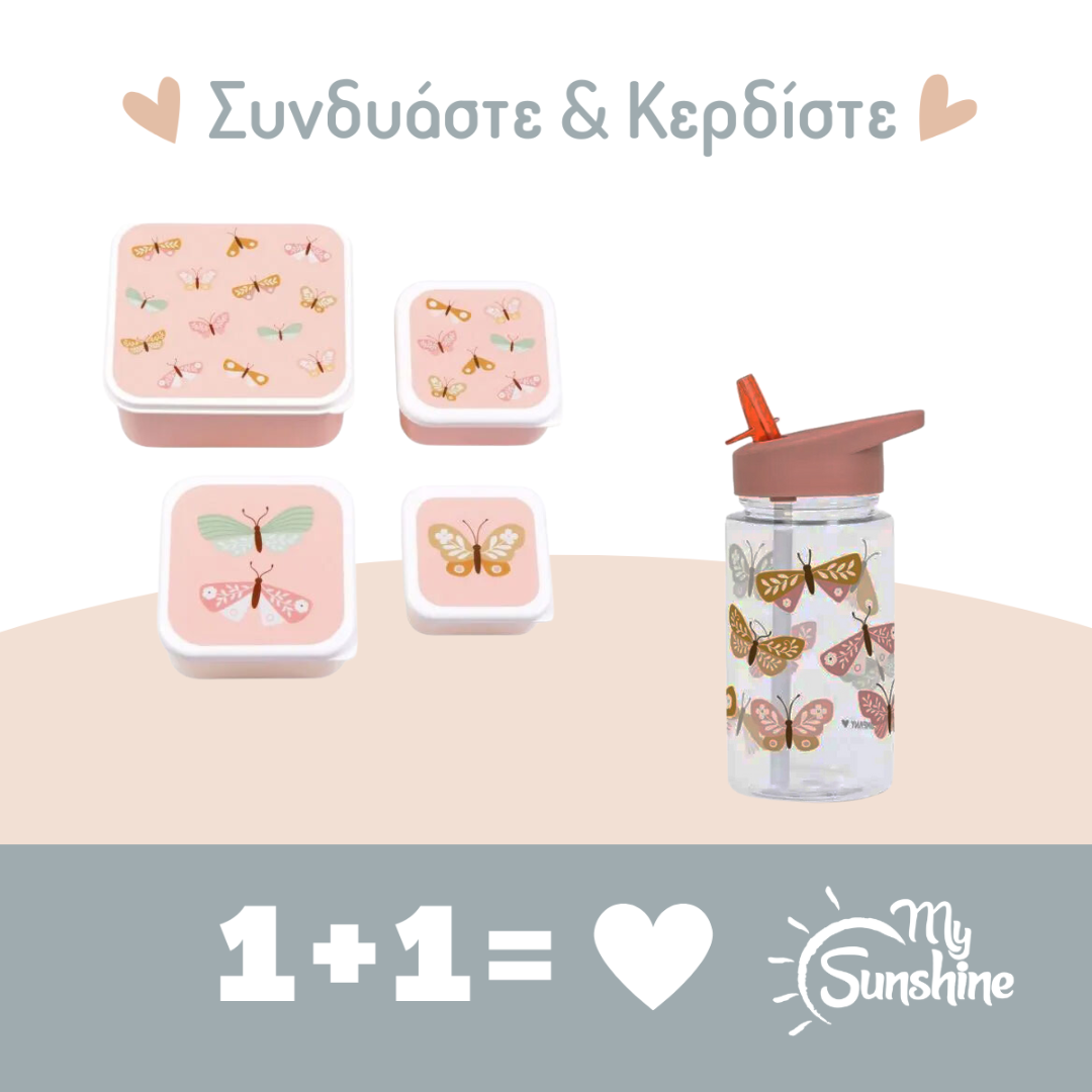 ΠΡΟΣΦΟΡΑ: Παγούρι + Σετ 4 δοχεία φαγητού "Butterflies"