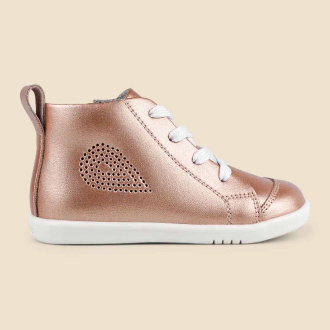 Bobux: Δερμάτινα Μποτάκια Sneakers iWalk Alley-Oop Rose Gold