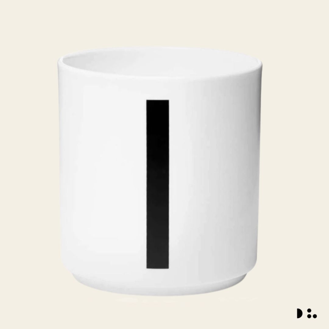 Design Letters: Κύπελλο πορσελάνης Bone China Personal Cup White "I"