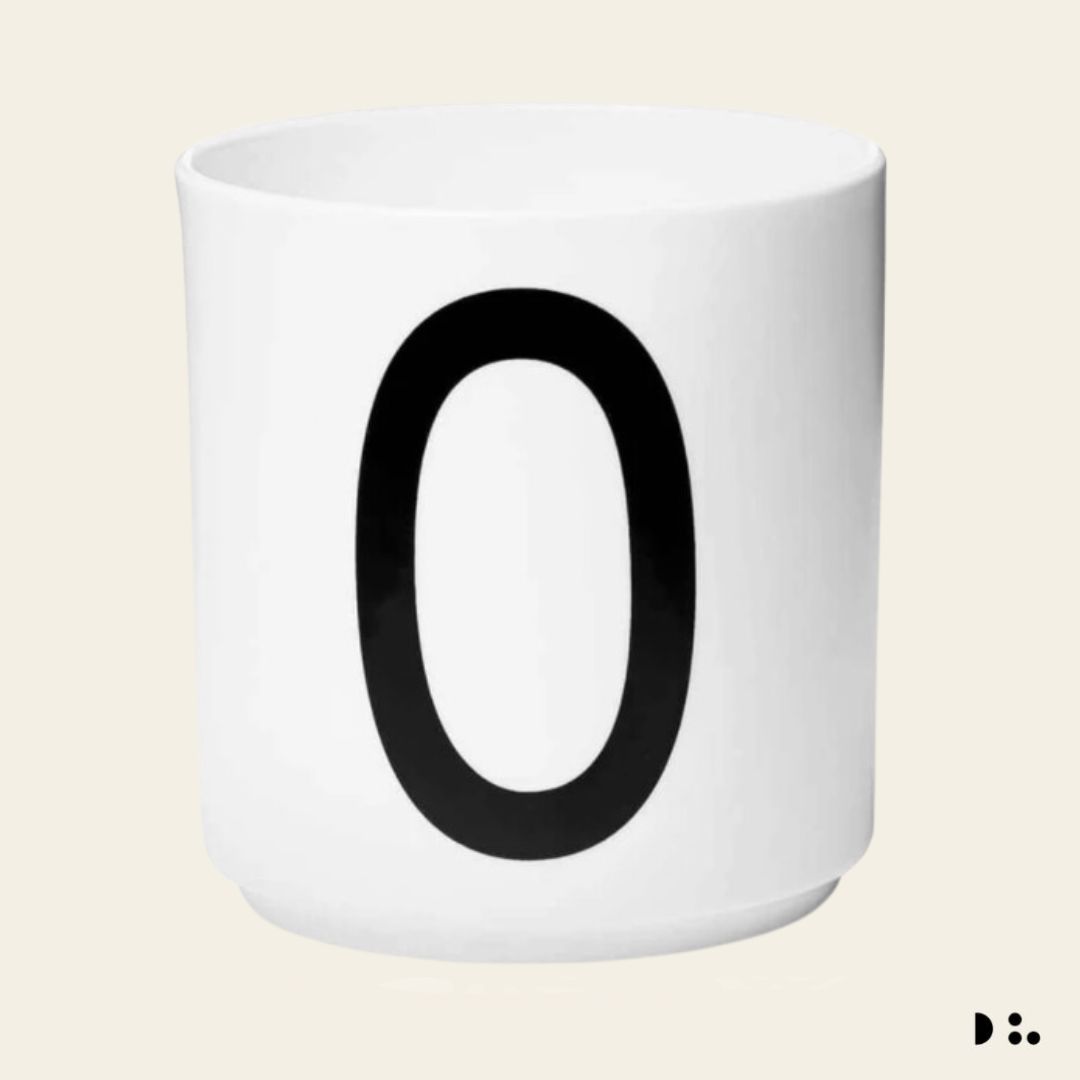 Design Letters: Κύπελλο πορσελάνης Bone China Personal Cup White "O"