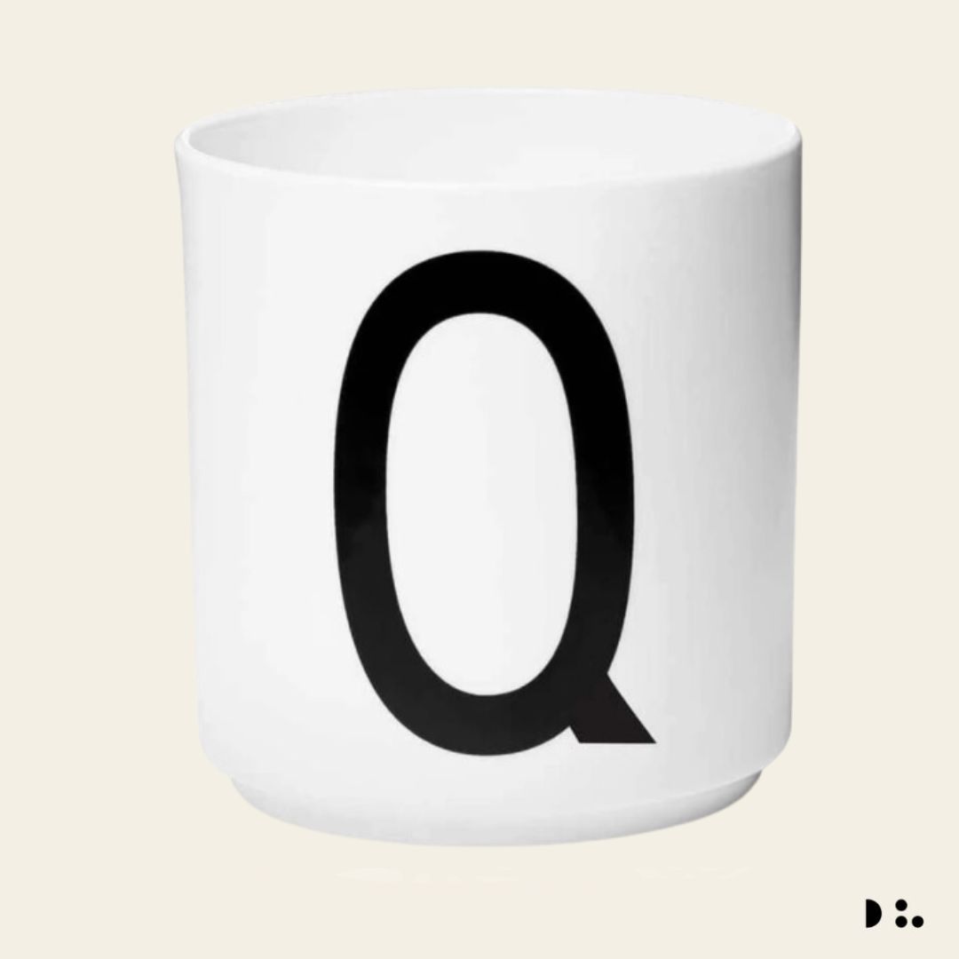 Design Letters: Κύπελλο πορσελάνης Bone China Personal Cup White "Q"