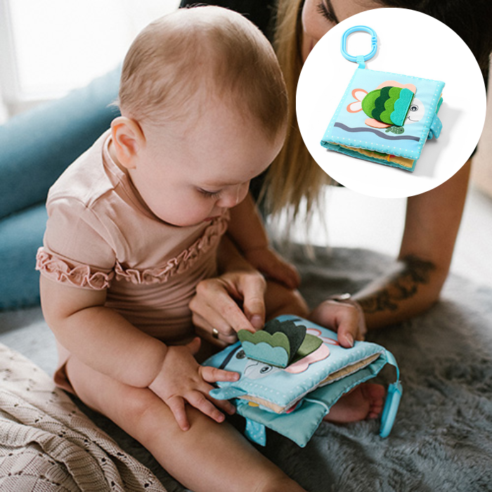 BabyOno: Βρεφικό πάνινο βιβλίο με στοιχεία ανακάλυψης- Sea world Sensory book