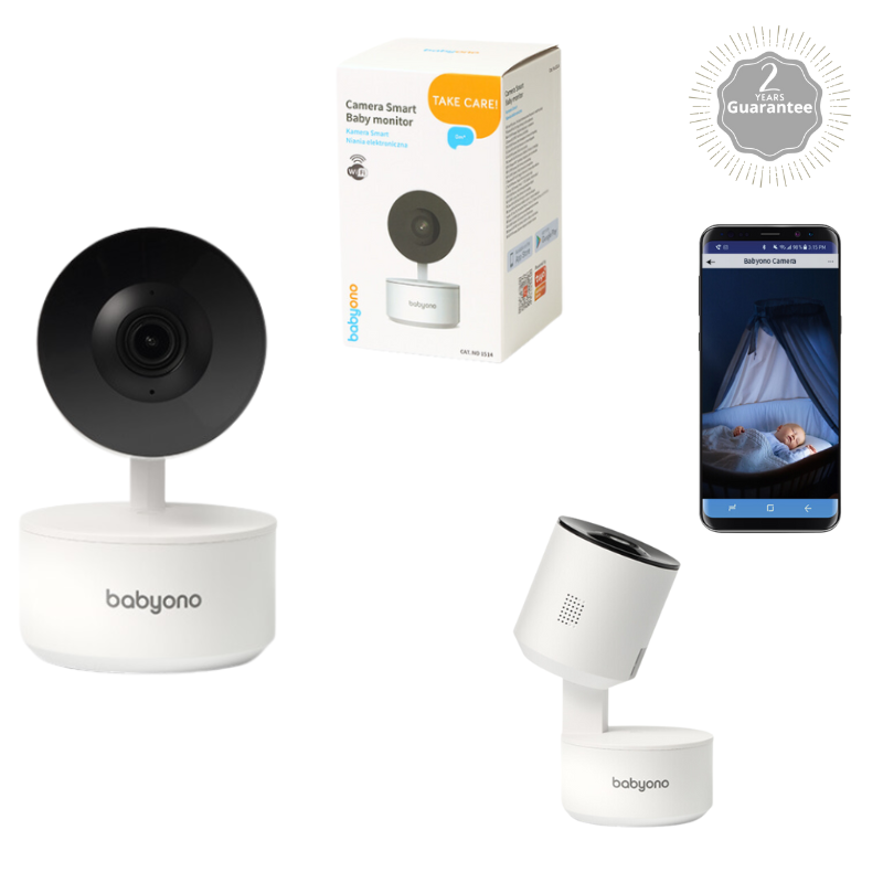 BabyOno: Περιστρεφόμενη κάμερα/ Baby monitor με ενδοεπικοινωνία- Full HD ανάλυση- Νυχτερινή λήψη & καταγραφή