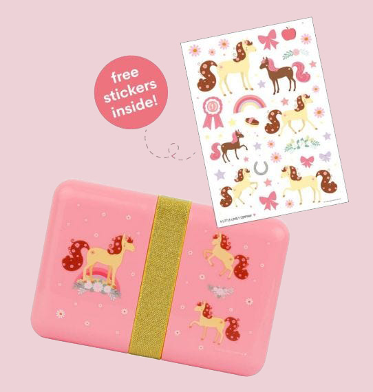 A Little Lovely Company Δοχείο Φαγητού Lunch Box 'Horse' Pink SBLHPI11 | Homidoo.gr