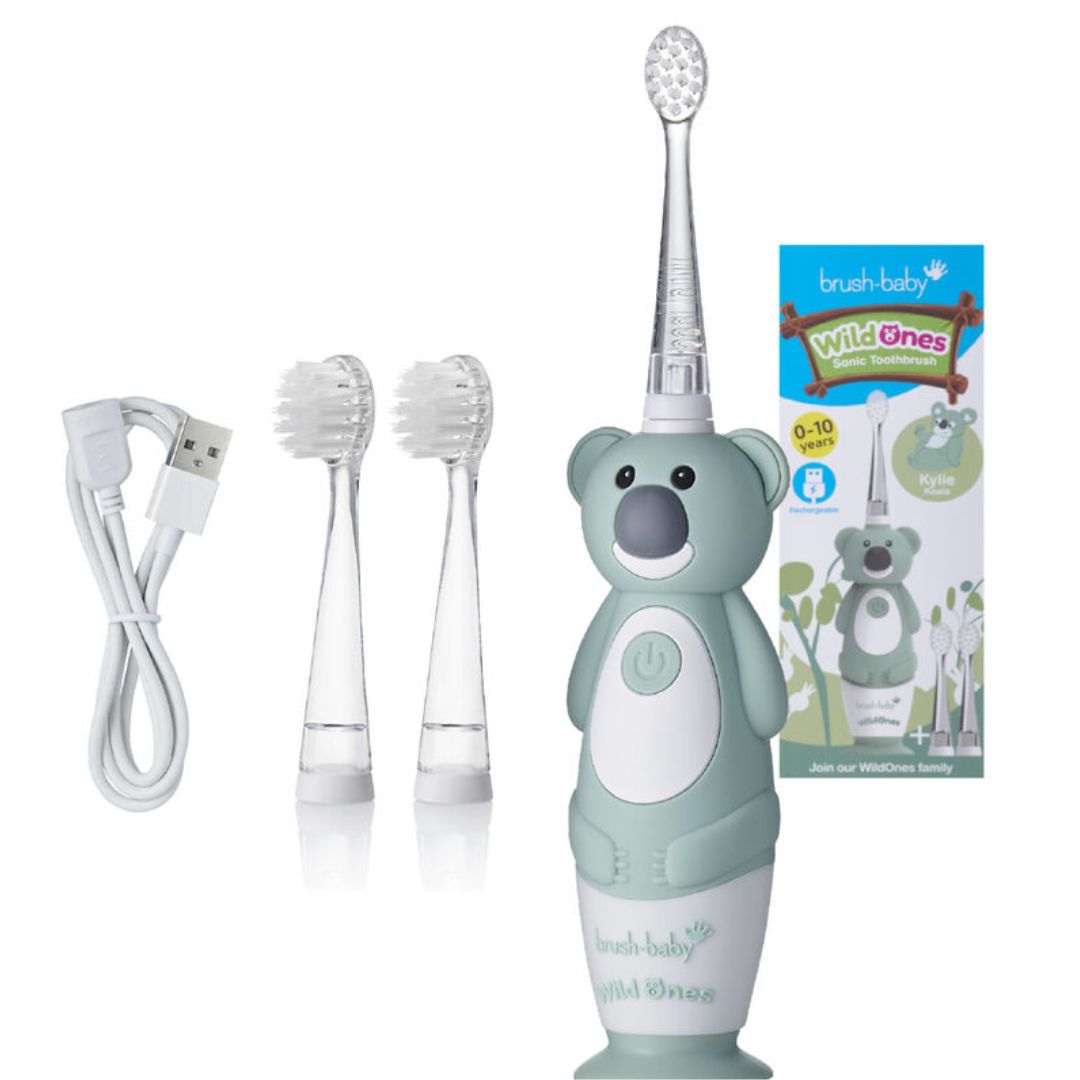 Brush-Baby: Επαναφορτιζόμενη Ηλεκτρική Οδοντόβουρτσα WildOnes 0 ετών με 10+ (Eπιλέξτε ζωάκι)