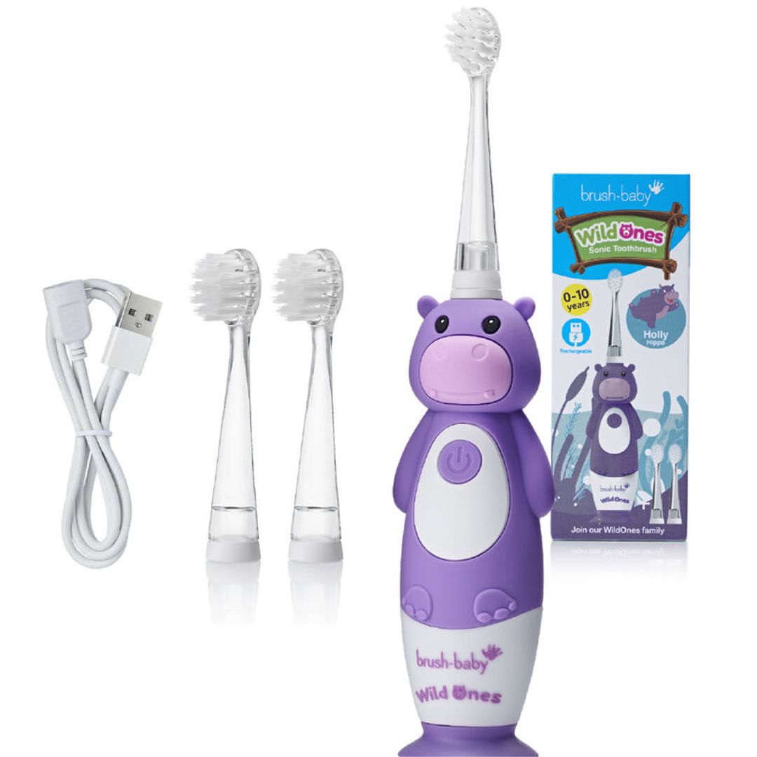 Brush-Baby: Επαναφορτιζόμενη Ηλεκτρική Οδοντόβουρτσα WildOnes 0 ετών με 10+ (Eπιλέξτε ζωάκι)