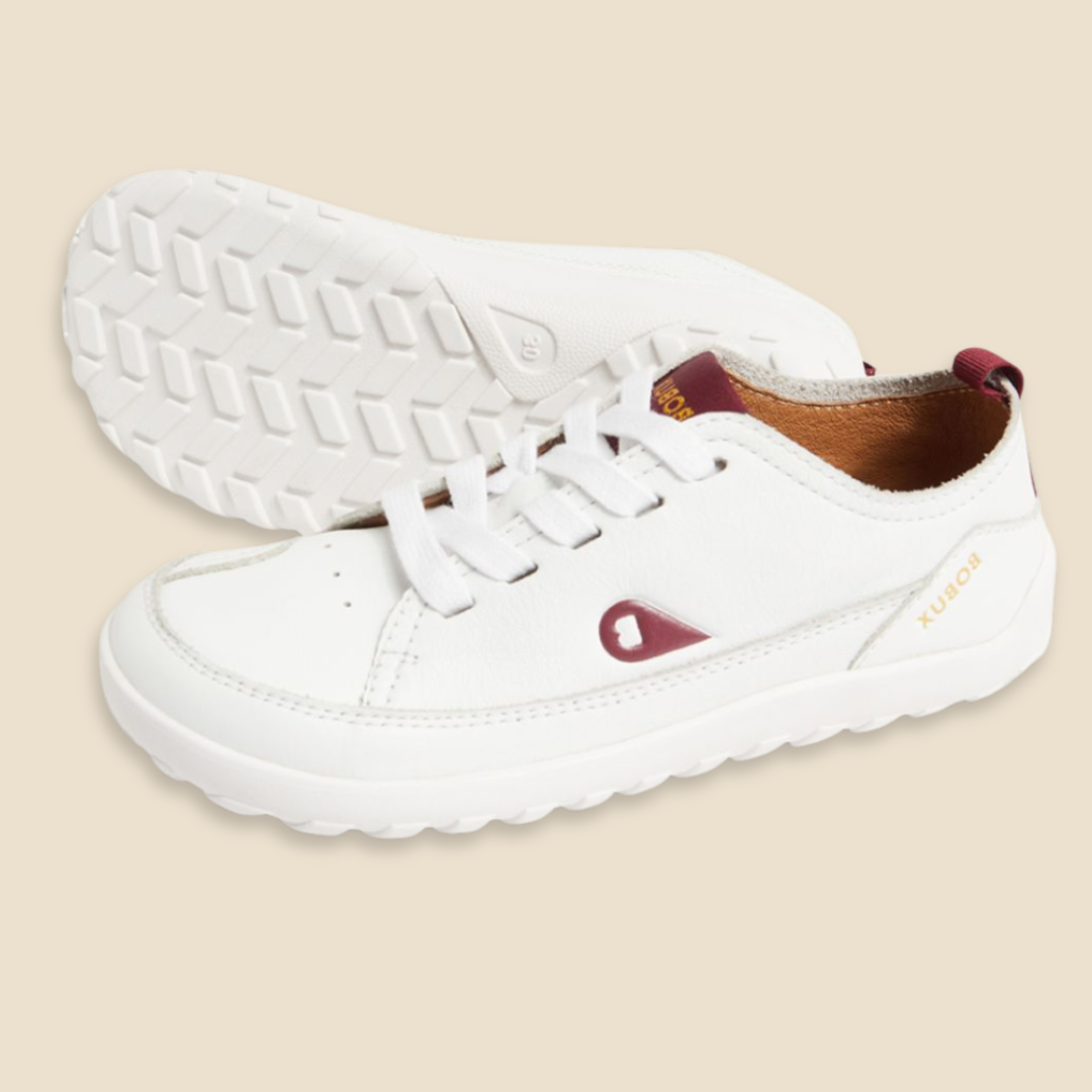 Bobux: Δερμάτινα Barefoot Sneakers kid+ Evo White