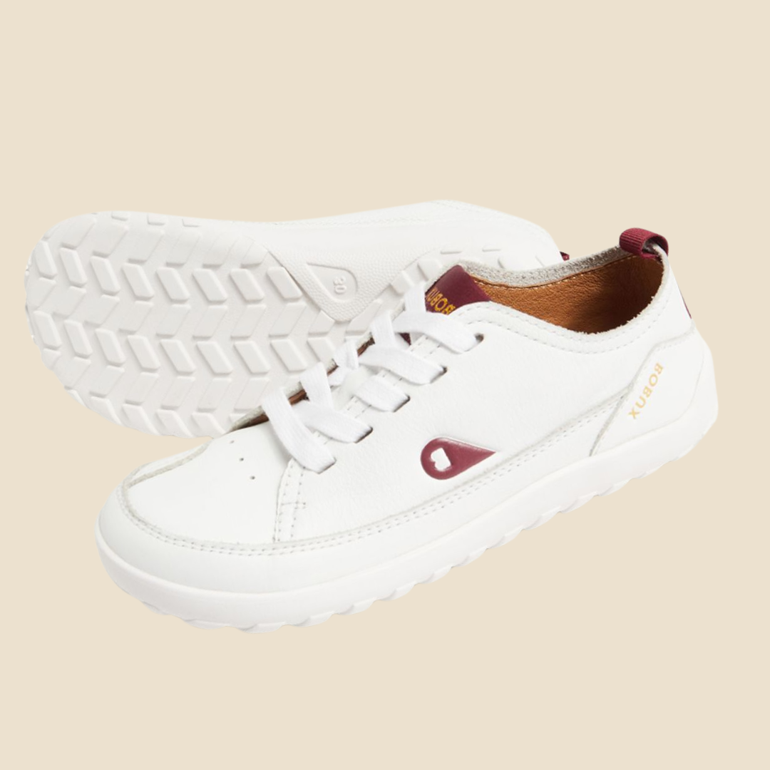 Bobux: Δερμάτινα Barefoot Sneakers kid+ Evo White