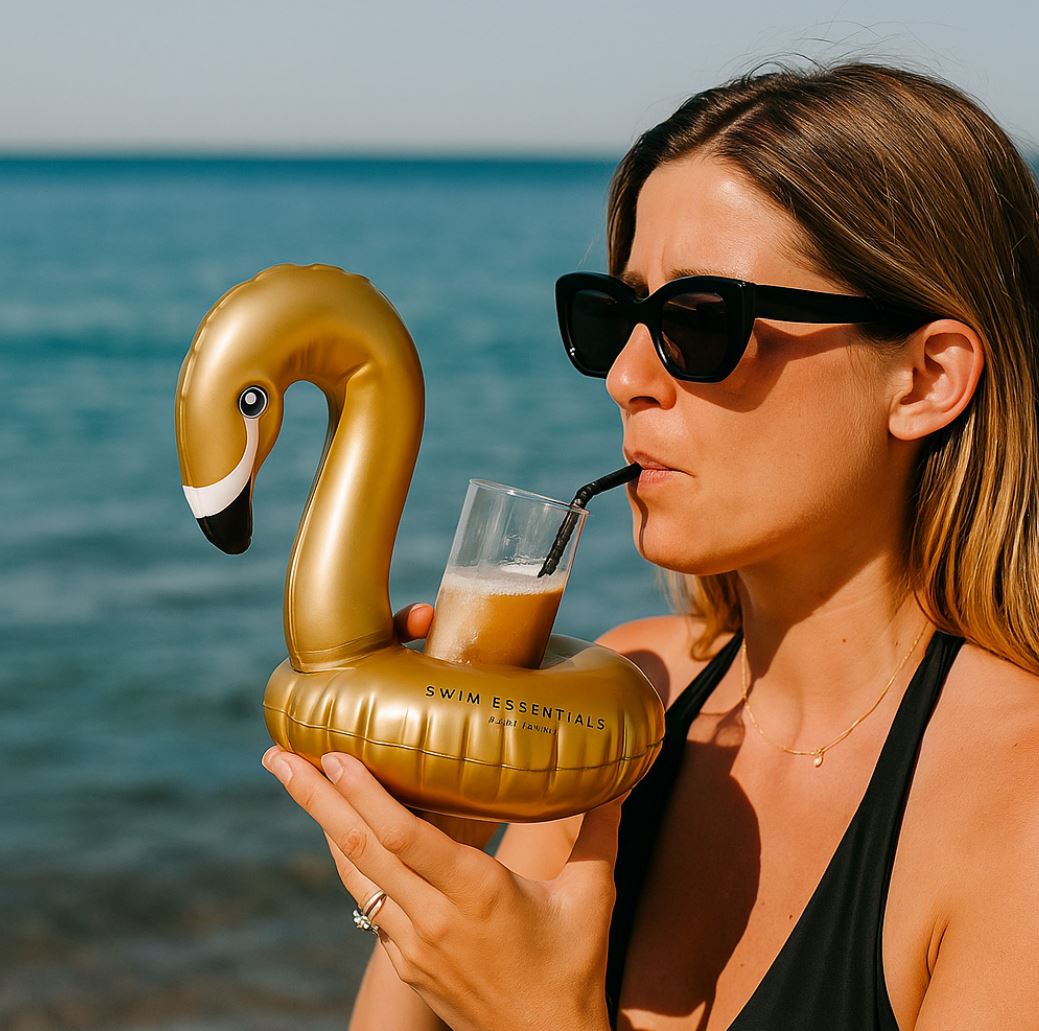 Swim Essentials: Φουσκωτή ποτηροθήκη - "Gold Swan"