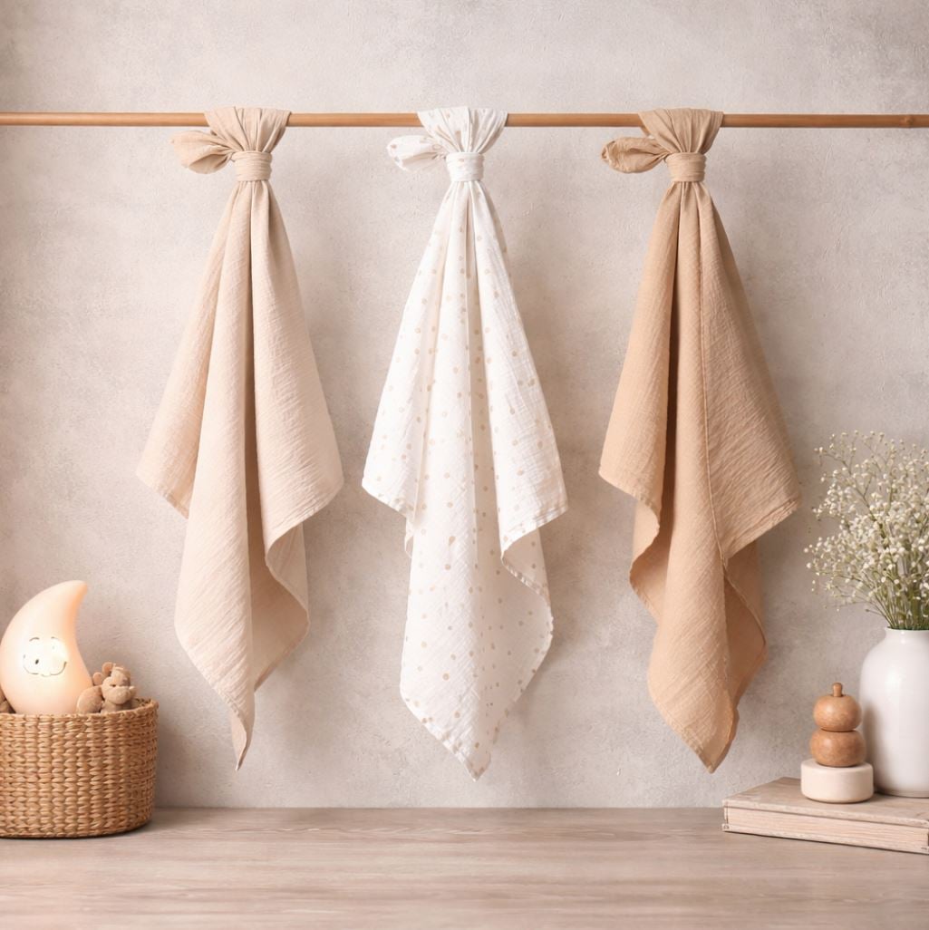 BabyOno: Βαμβακερές Μουσελίνες 70x70 cm (Σετ 3 τμχ)