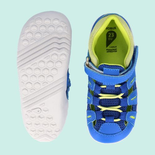 Bobux: Πέδιλα Kid+ (27-33) Summit Snorkel Blue + Sunny Lime
