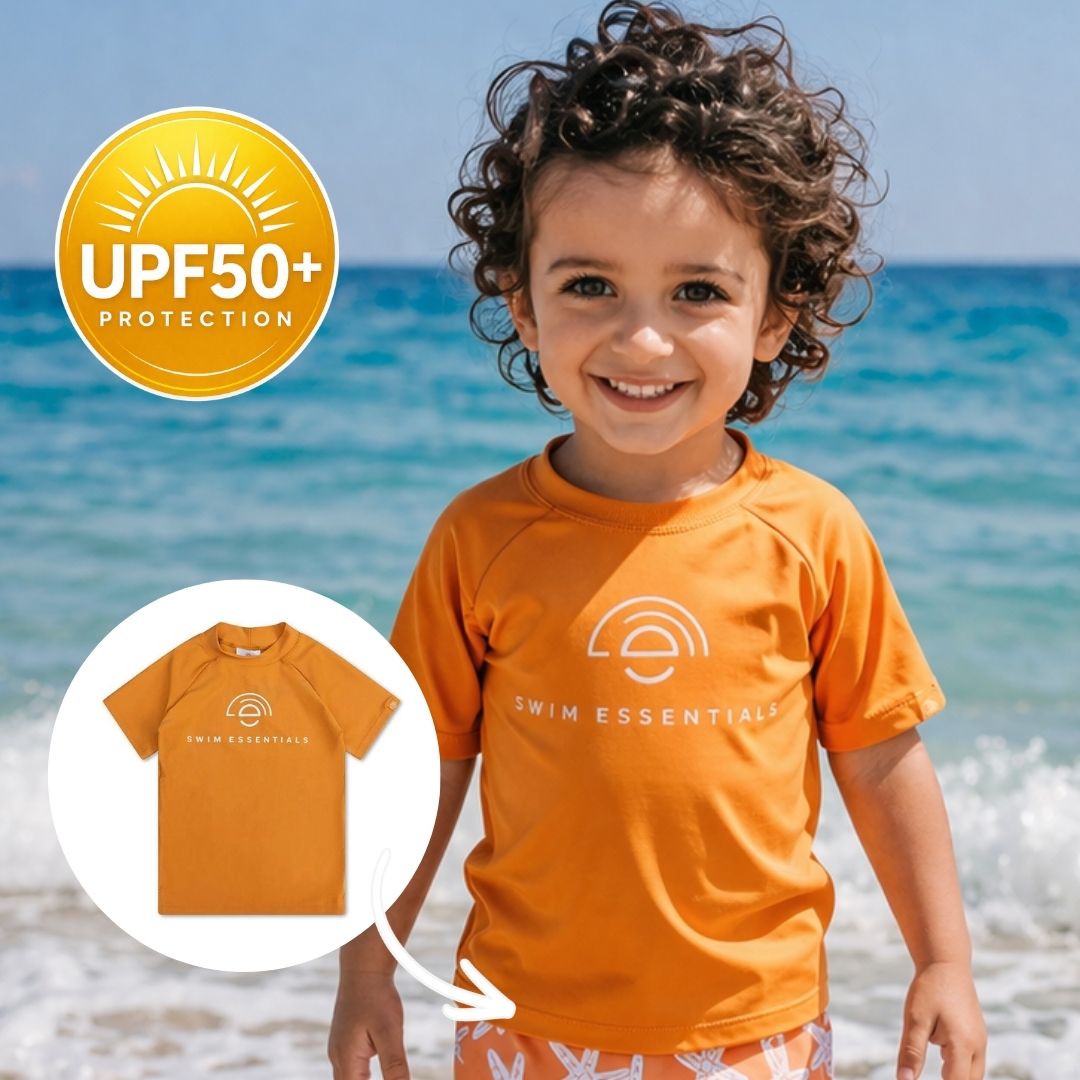 Swim Essentials Παιδικό μαγιό -μπλούζα κοντομάνικη με UPF50+ "Seastar Brown"