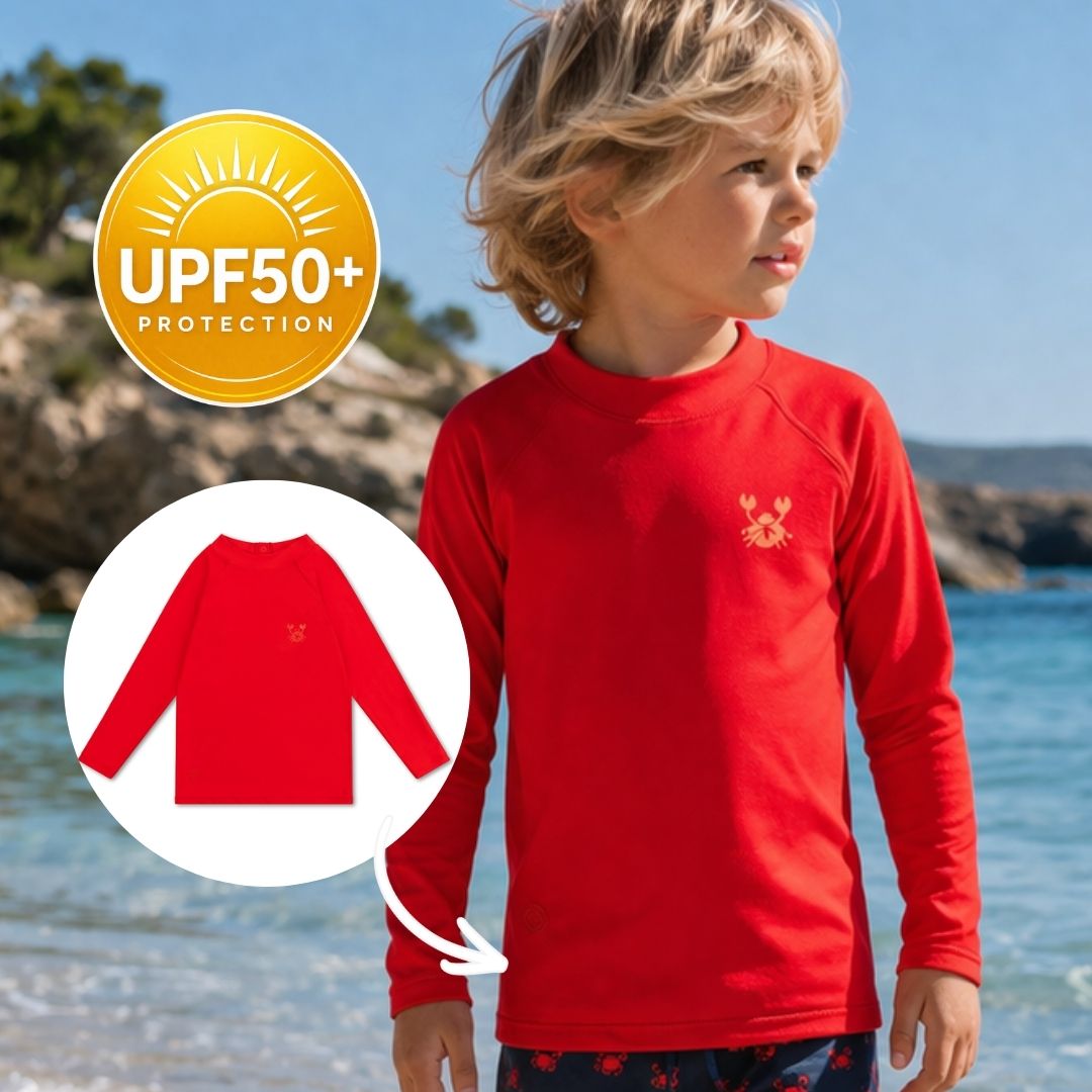 Swim Essentials Παιδικό μαγιό -μπλούζα μακρυμάνικη με UPF50+ "Oh Crab"
