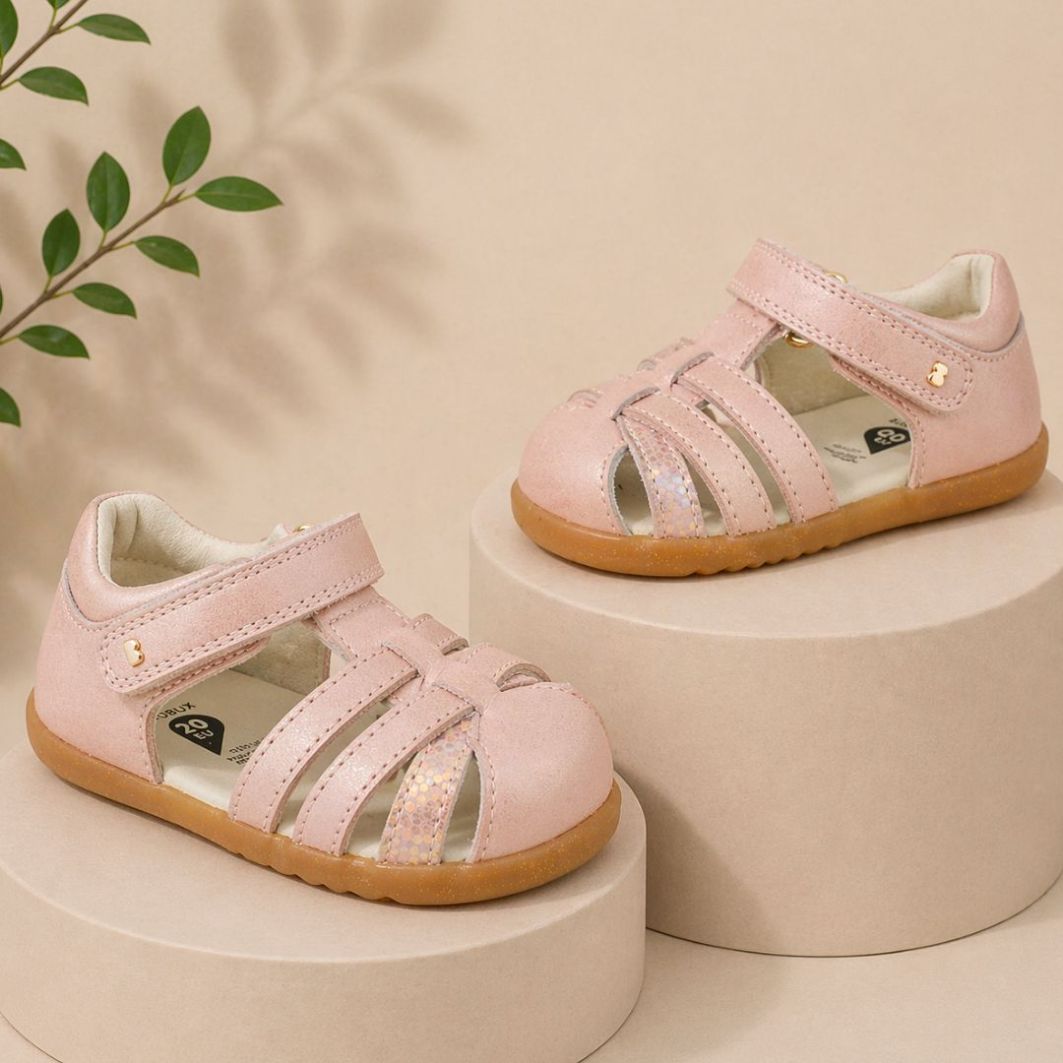 Bobux: Πέδιλα Step up (No: 18-22) SU Cross Jump Dusk Pearl + Rose Gold