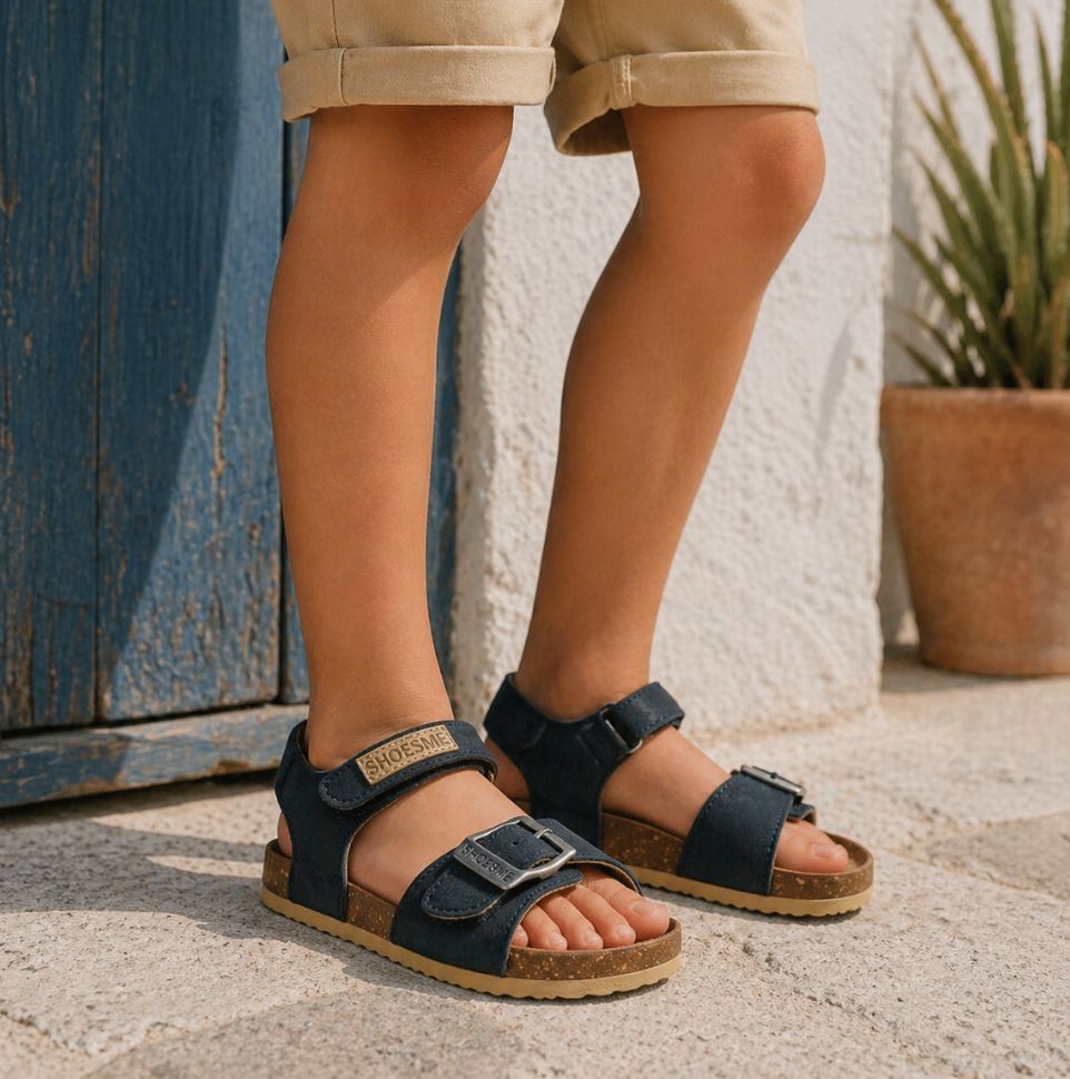 Shoesme: Δερμάτινα πέδιλα-σανδάλια (Νο. 24-35)-Dark Blue