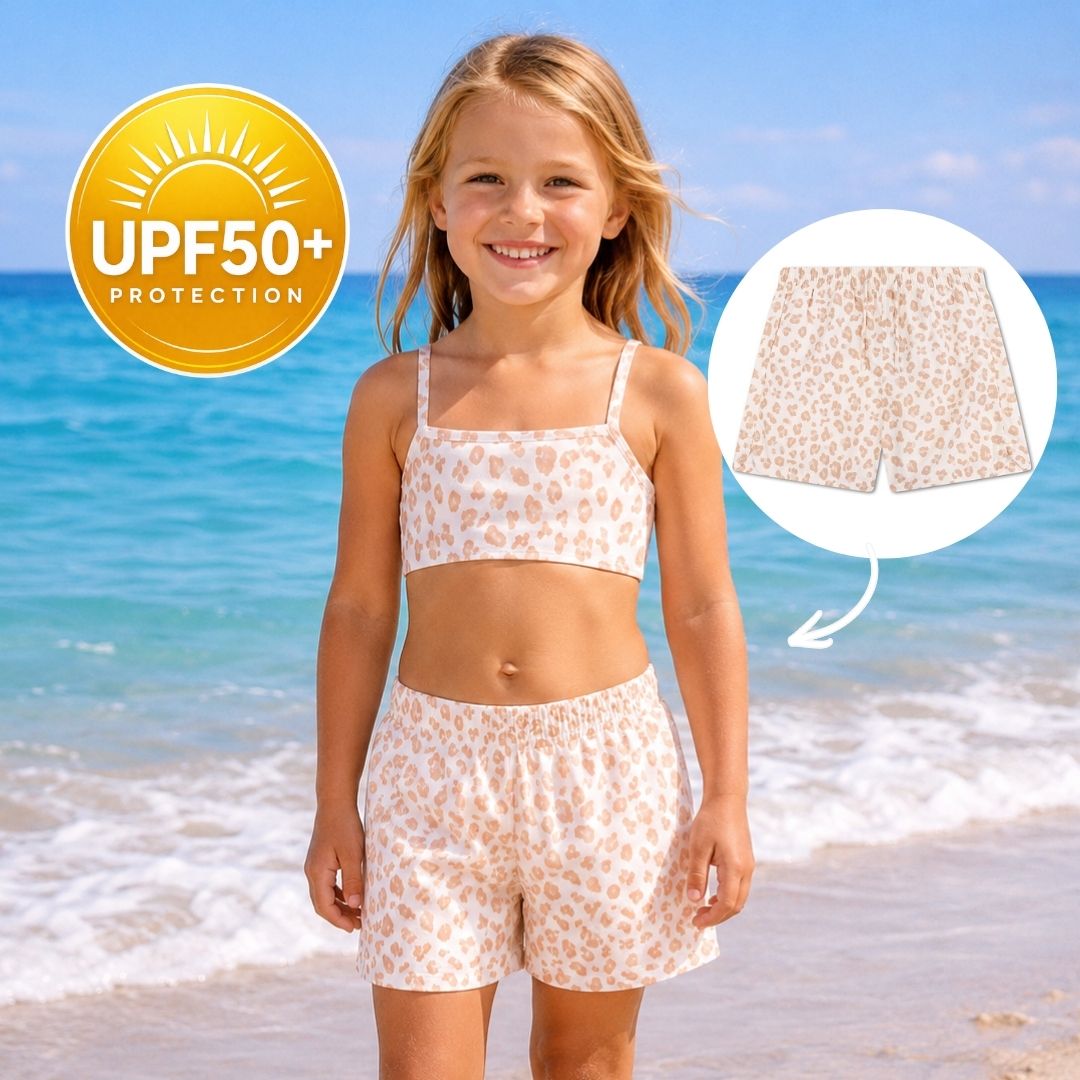 Swim Essentials Παιδικό Μαγιό Σορτς με προστασία UPF50+ "Neutral Leopard"
