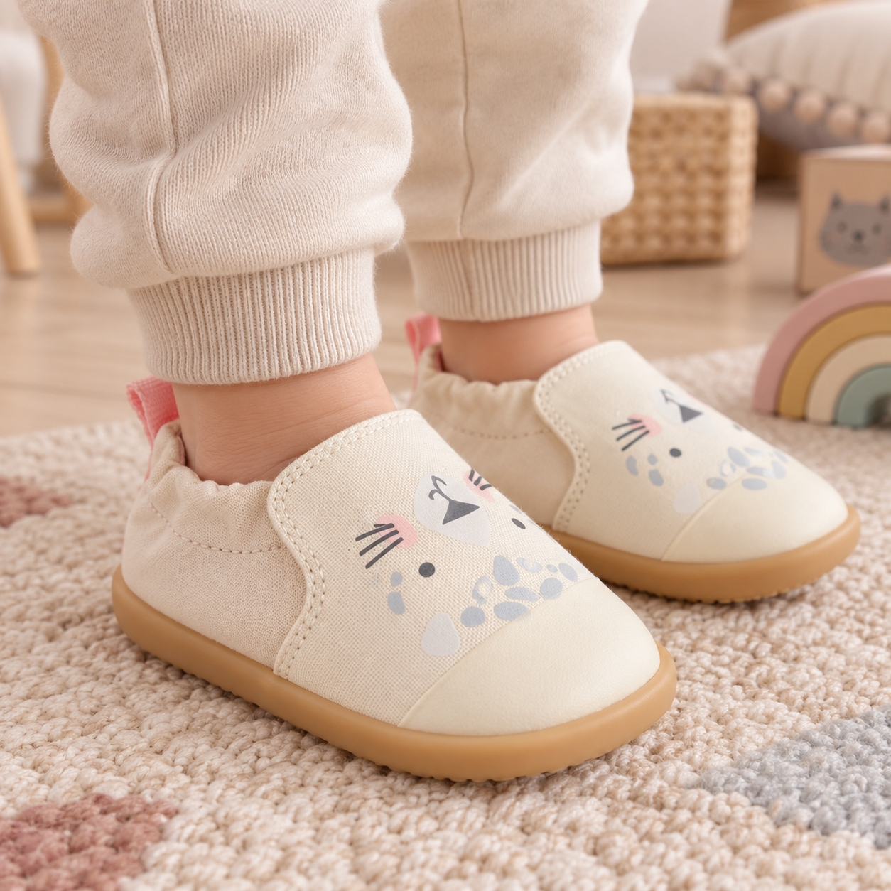 Παντοφλάκια Bobux: Cosy Leopard White Swan Step Up