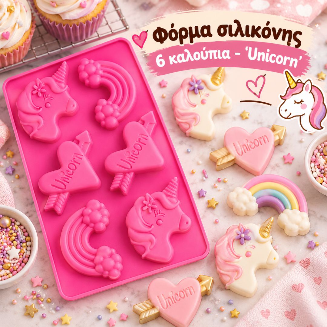 Scrap Cooking Φόρμα σιλικόνης 6 καλούπια - 'Unicorn'