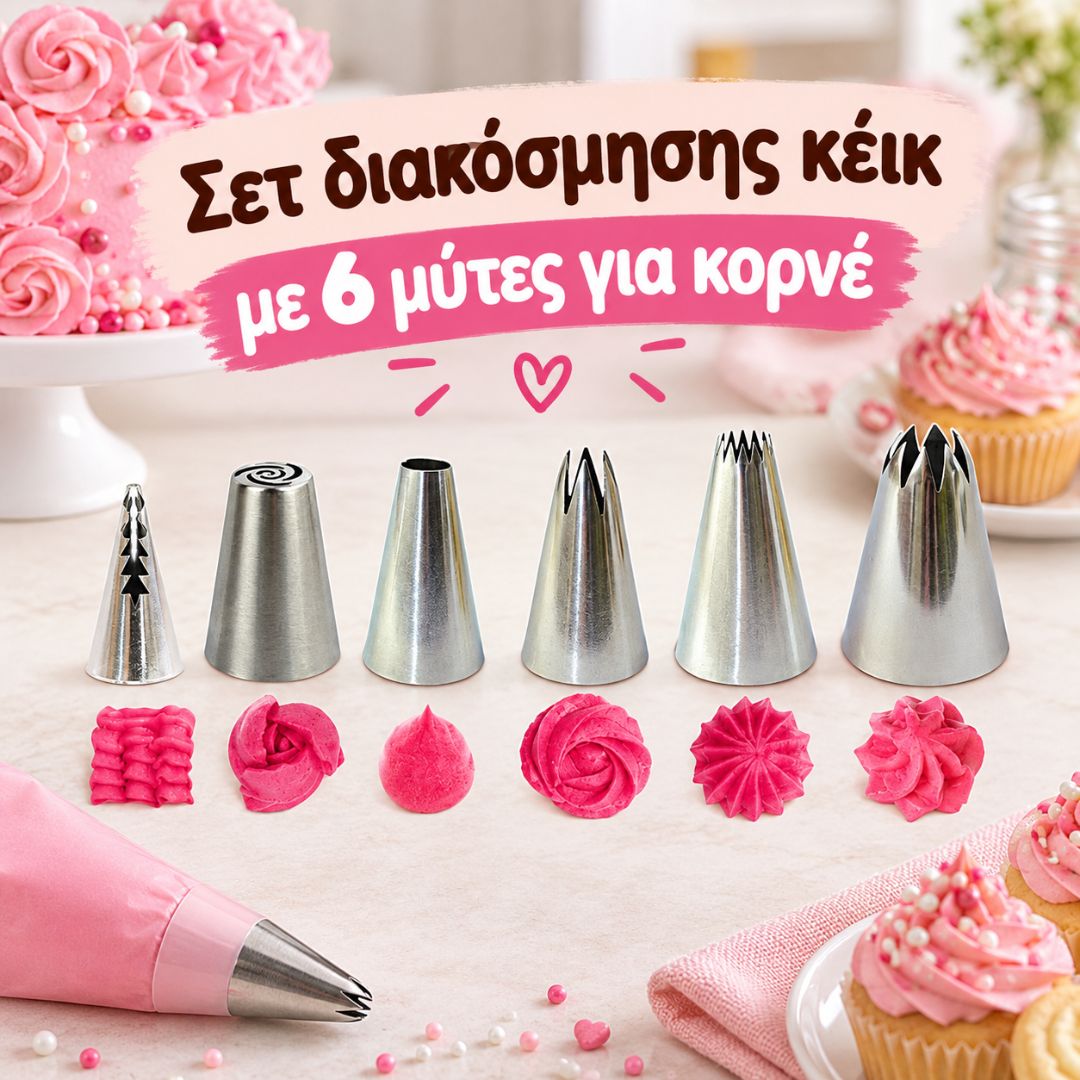 Scrap Cooking Σετ διακόσμησης κέικ με 6 μύτες για κορνέ