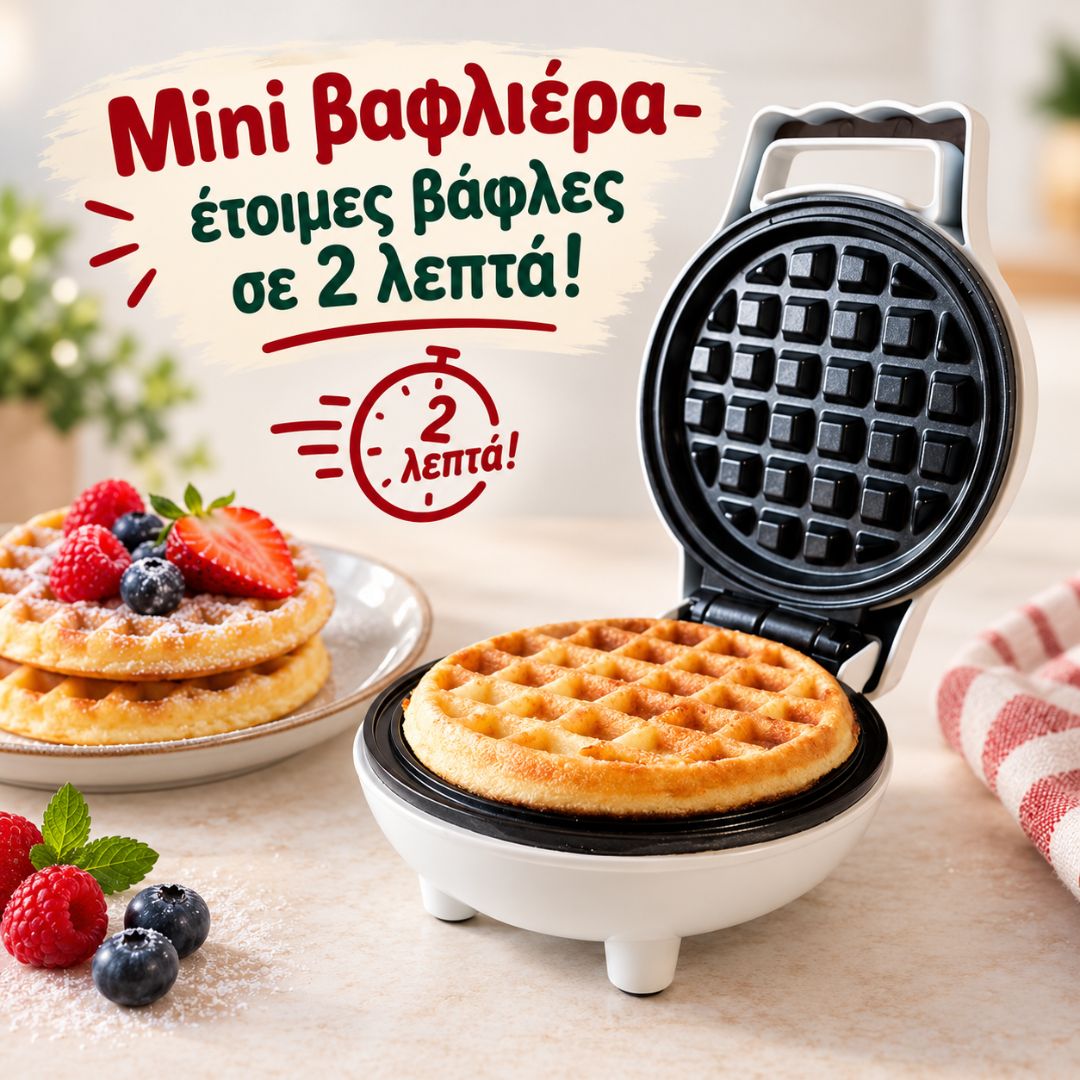 Scrap Cooking Mini βαφλιέρα-έτοιμες βάφλες σε 2 λεπτά!